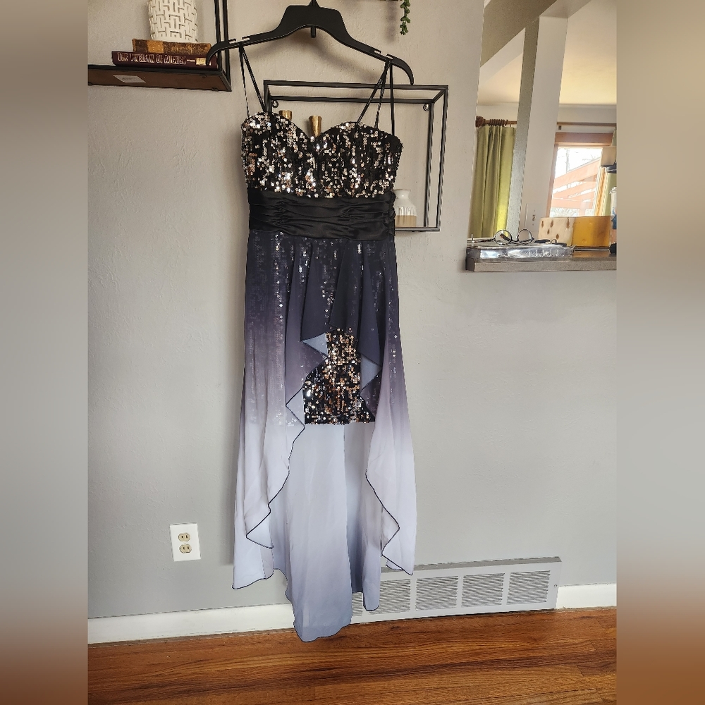 Sequins high low prom dress